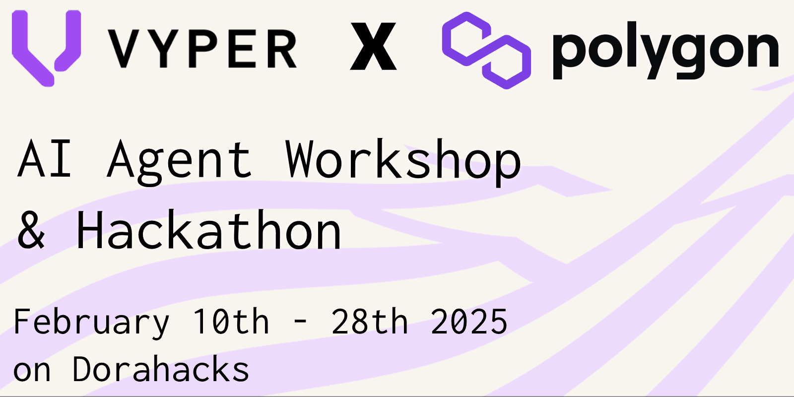 Vyper/Polygon AI Agent Workshop banner