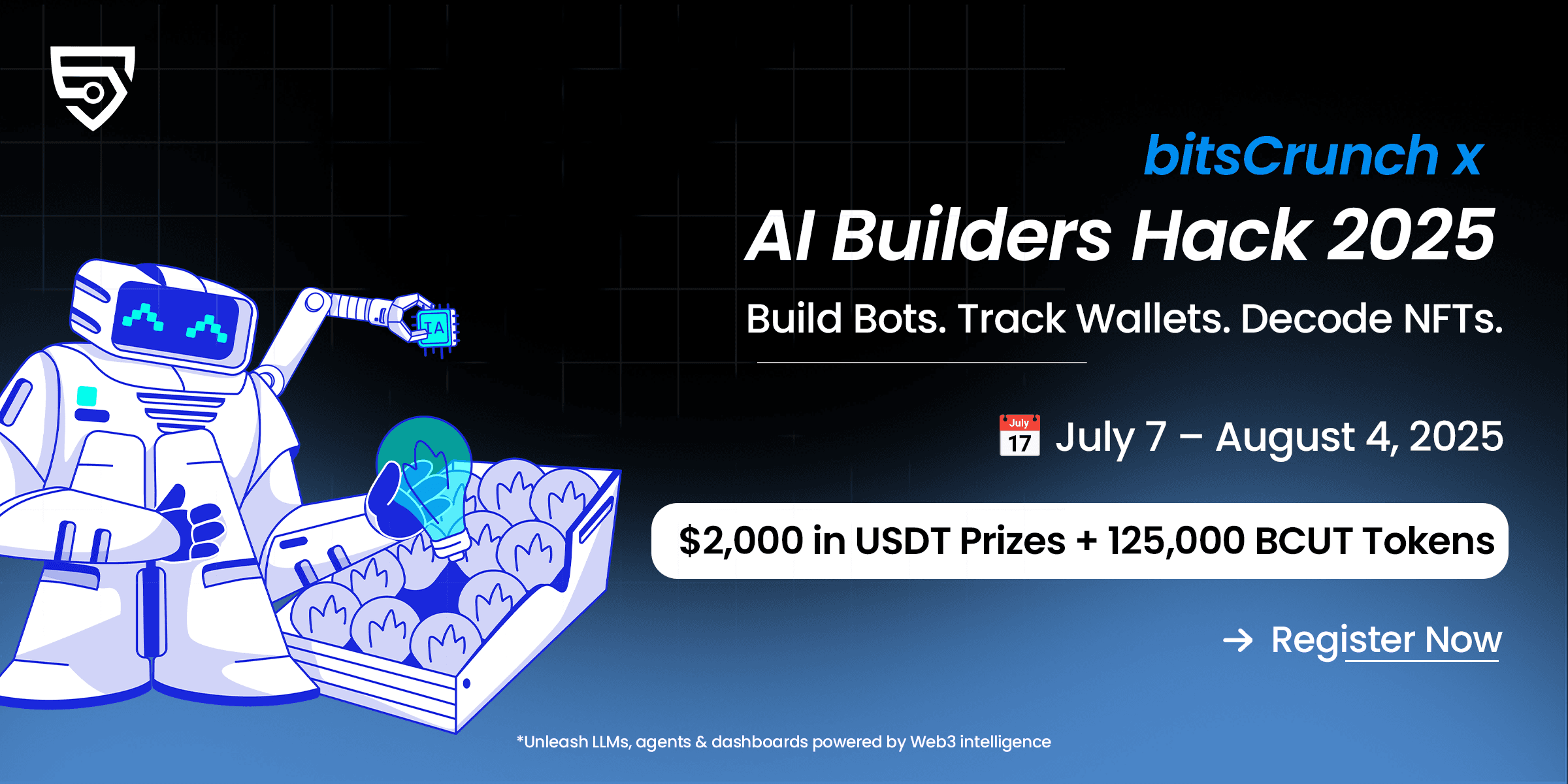 bitsCrunch x AI Builders Hack 2025 banner