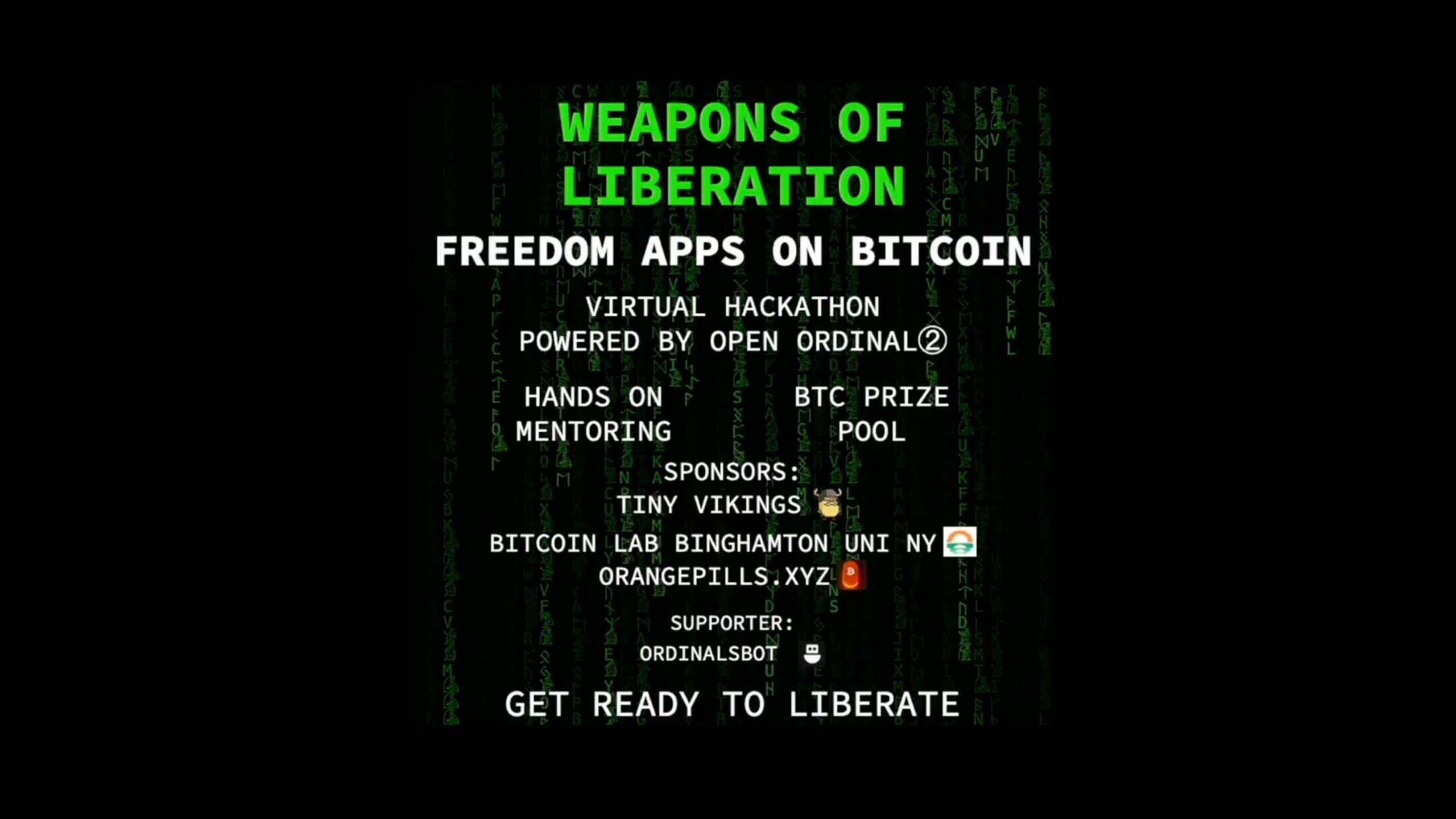 Weapons of Liberation Hackathon banner