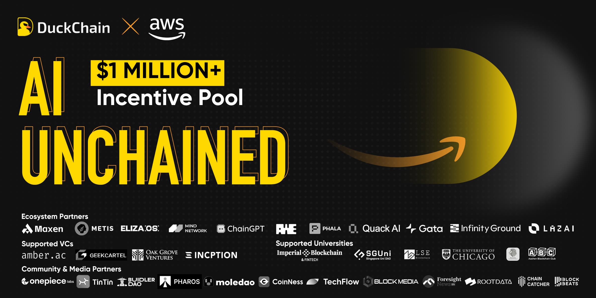 DuckChain x AWS Hack: AI Unchained banner