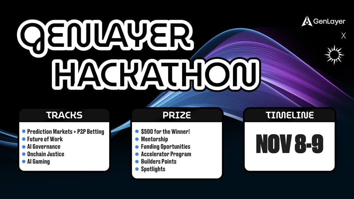 GenLayer Nov 2025 Hackathon banner